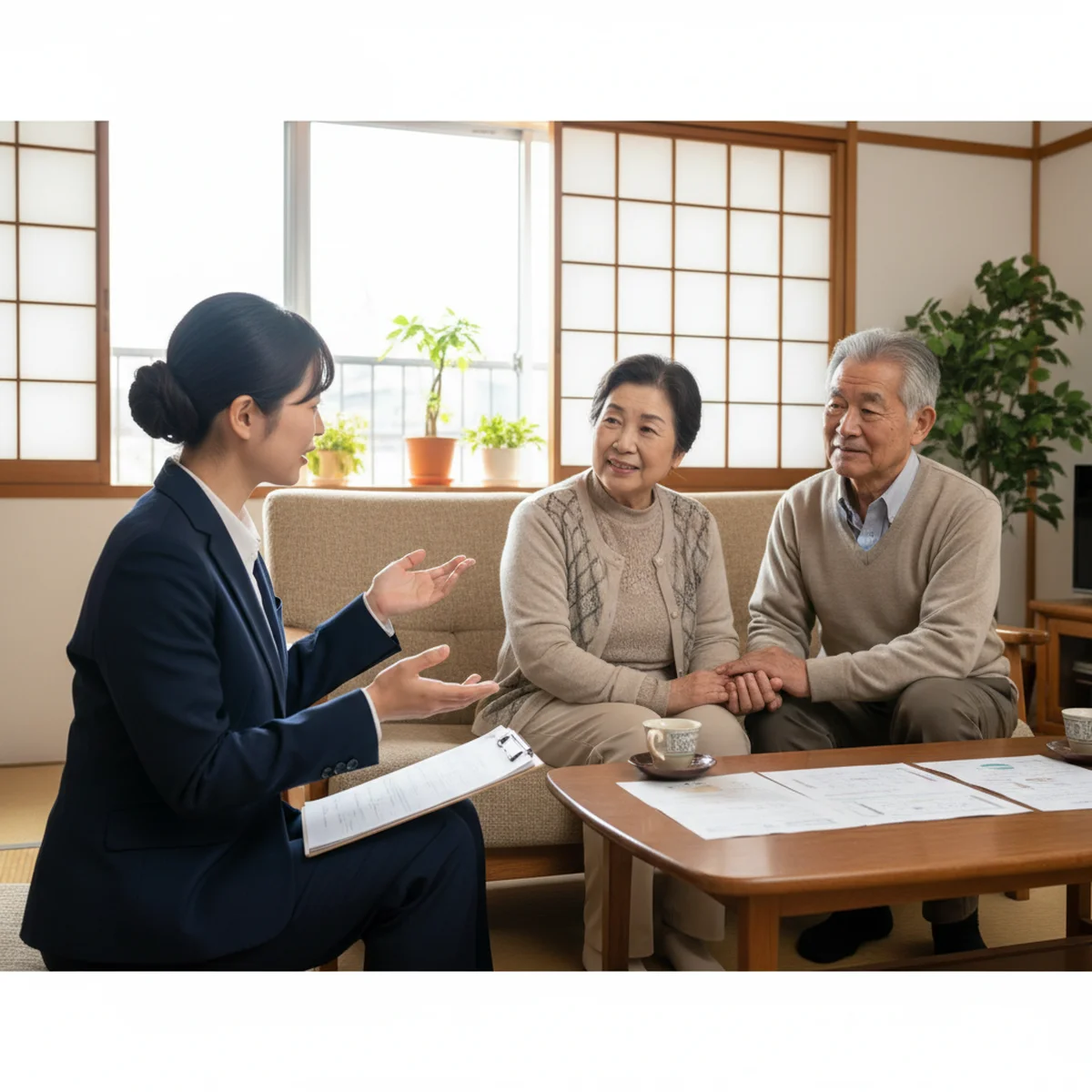 高齢者のケアに寄り添う介護スタッフ