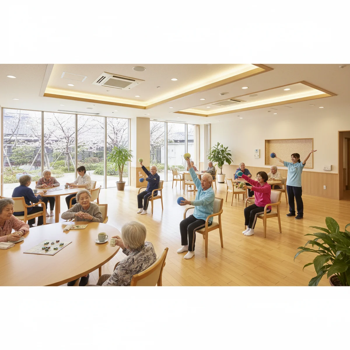 介護施設のイラスト風の外観