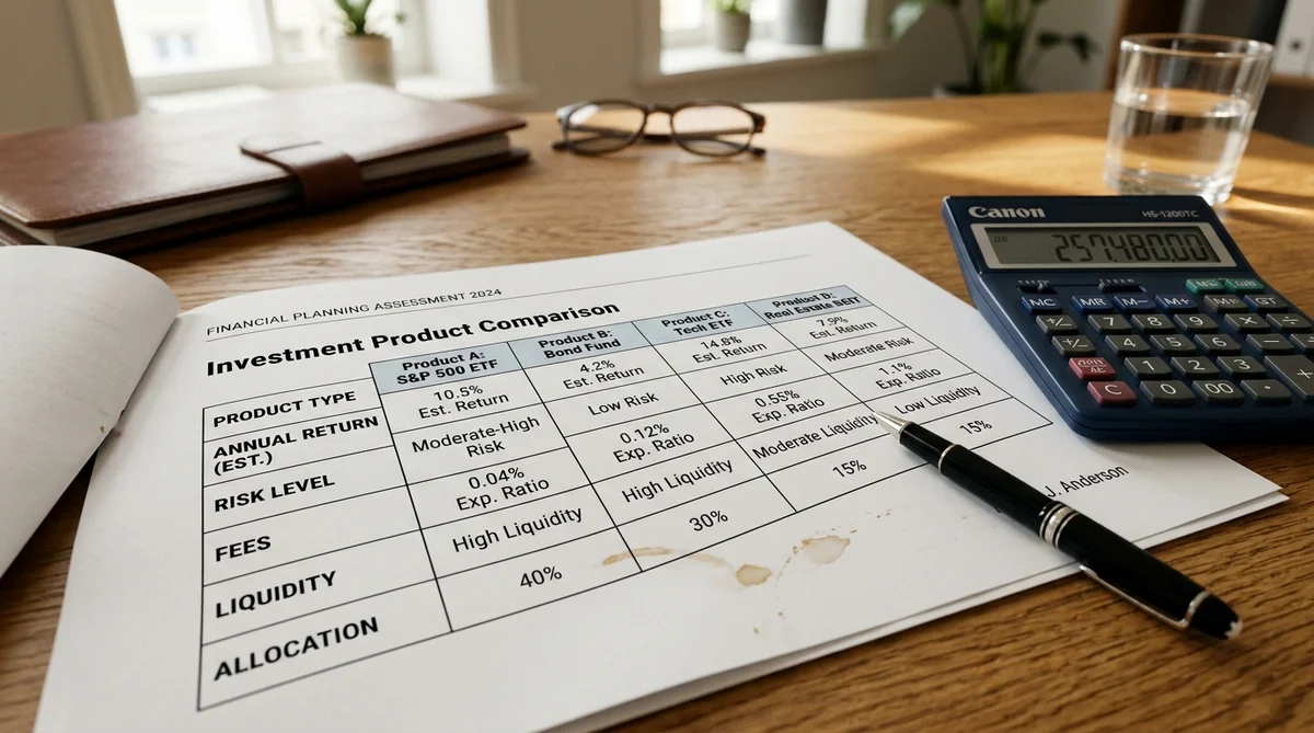 iDeCoとNISAの制度比較を示す書類と電卓