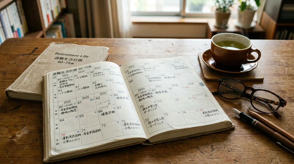 iDeCoの受給年齢と加入期間の関係を示す図表