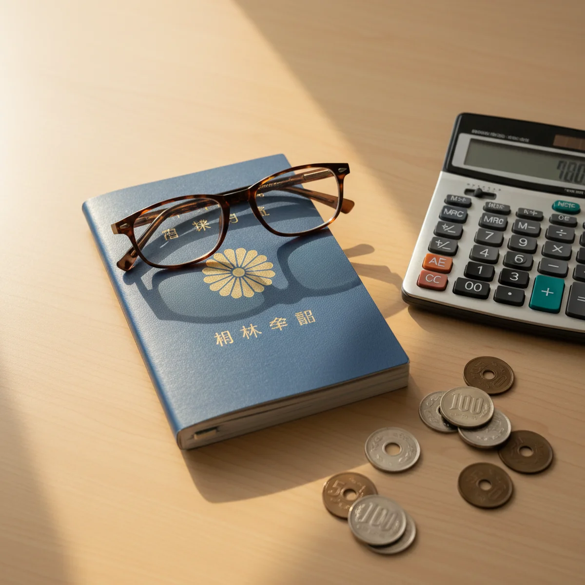 年金手帳と電卓