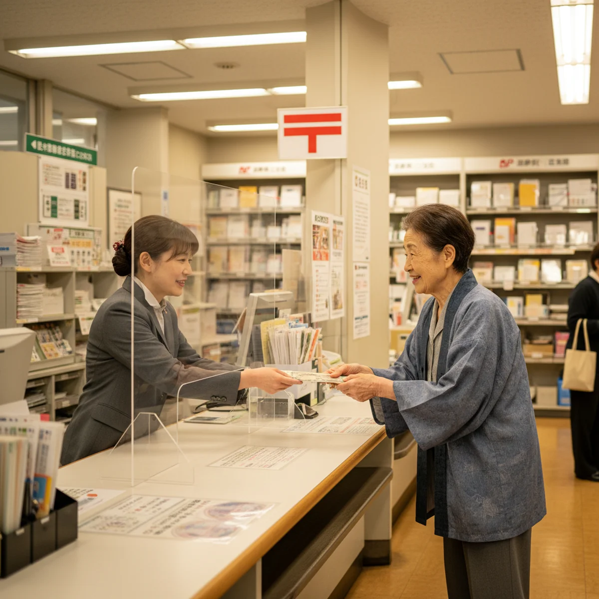 年金を受け取るシニア女性